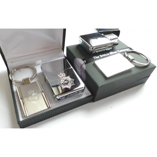British Police Silver Plated Keyring and Cigarette Lighter British Police Silver Plated Keyring and Cigarette Lighter